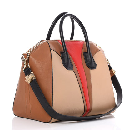 Givenchy Sugar Goatskin Medium Tri-Color Antigona Beige Brown Red 4 of 8