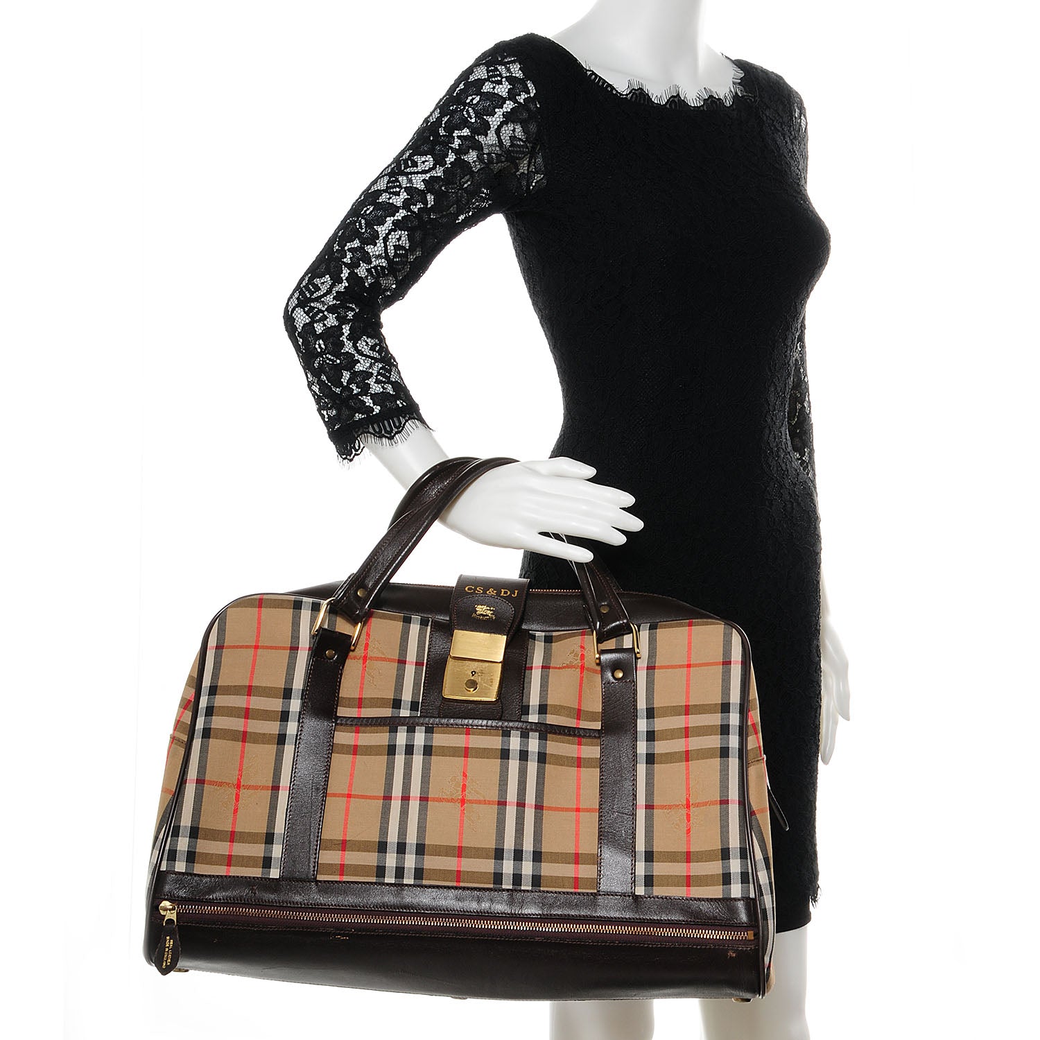 Burberry BURBERRYS Vintage Haymarket Check Carry On Travel Bag 2 of 9