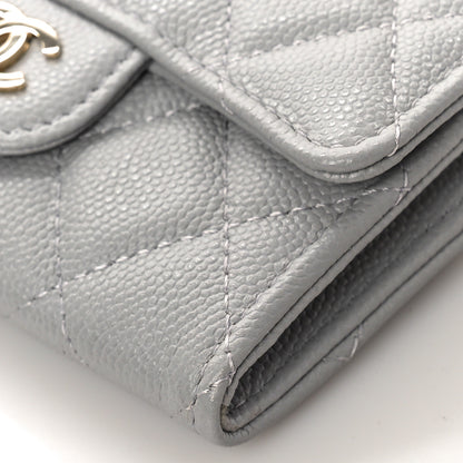 Chanel Caviar Quilted Flap Card Holder Wallet Grey 9 of 10