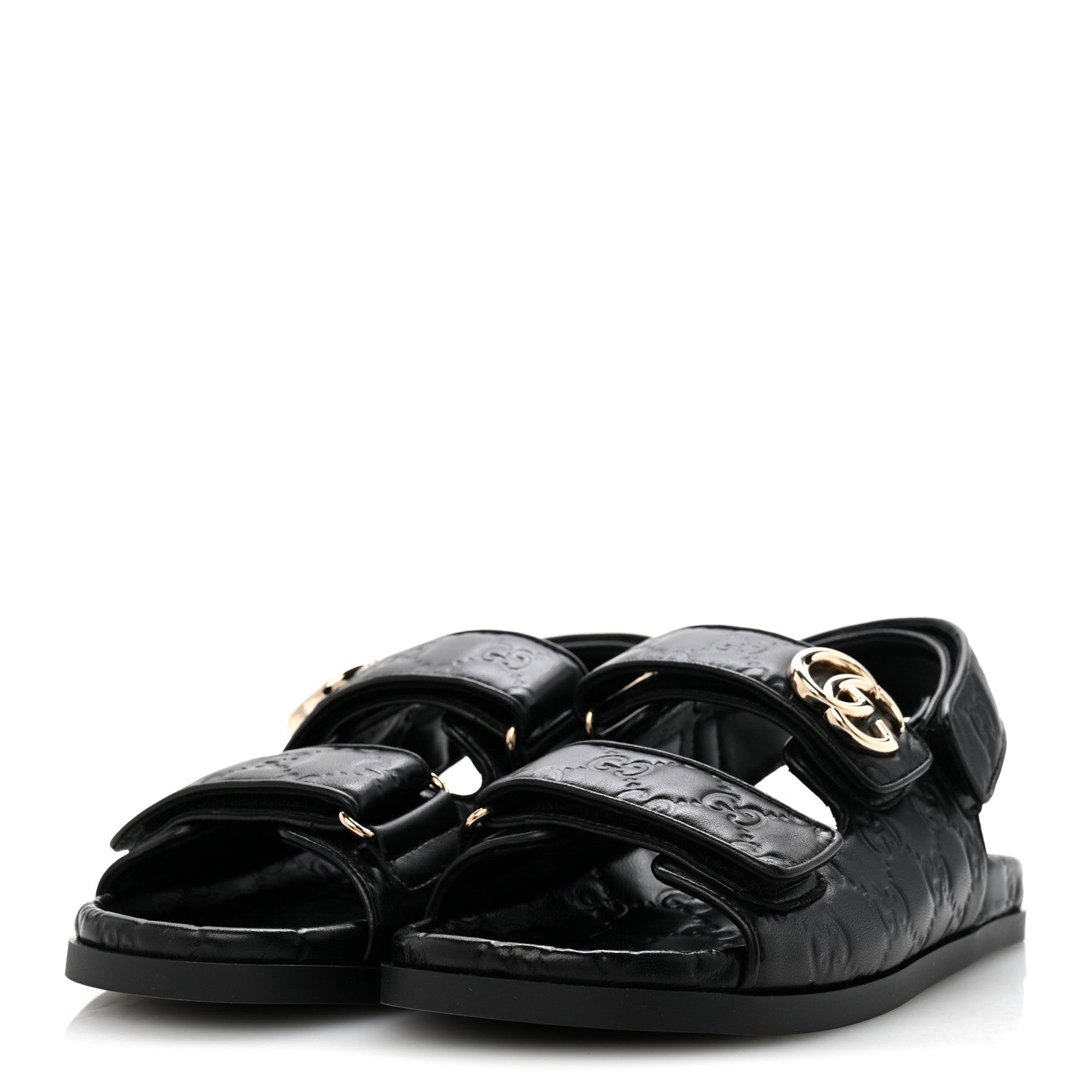 Gucci Guccissima GG Embossed Womens Sandals 36 Black 4 of 10