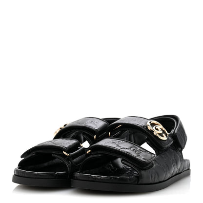 Gucci Guccissima GG Embossed Womens Sandals 36 Black 4 of 10