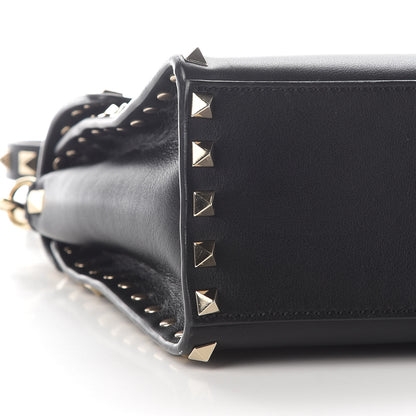Valentino Garavani Vitello Small Rockstud Single Handle Flap Bag Black 6 of 7