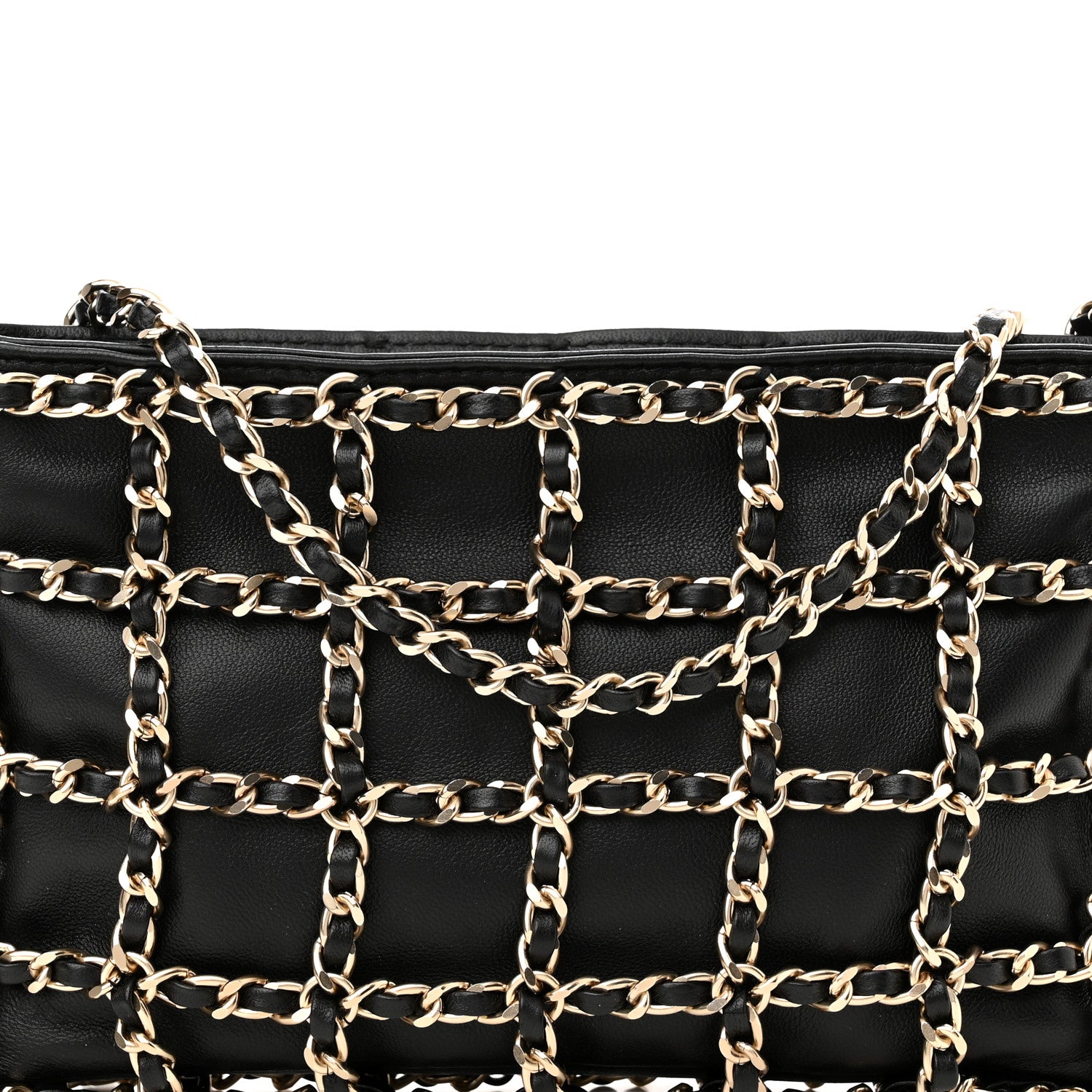 Chanel Lambskin Chain Frame Shoulder Bag Black 8 of 10