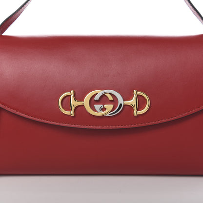 Gucci Smooth Calfskin Small Zumi Top Handle Shoulder Bag Hibiscus Red 11 of 11