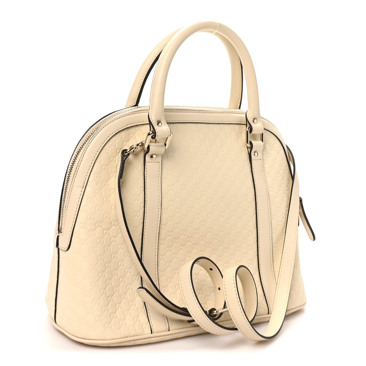 Soft Microguccissima Medium Dome Bag Ivoire