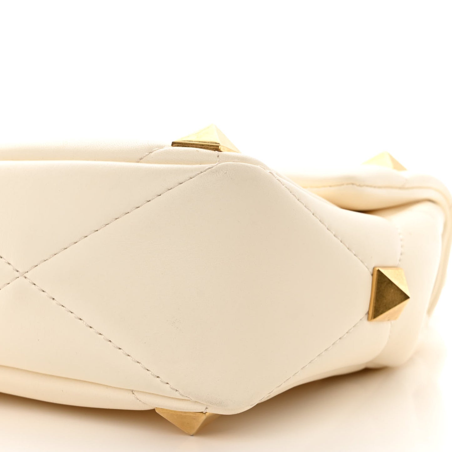 Nappa Large Roman Stud Shoulder Bag Ivory