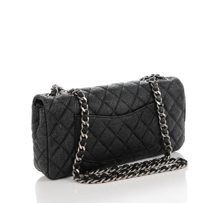 Chanel Crackled Calfskin Quilted East West Flap Black 3 of 7