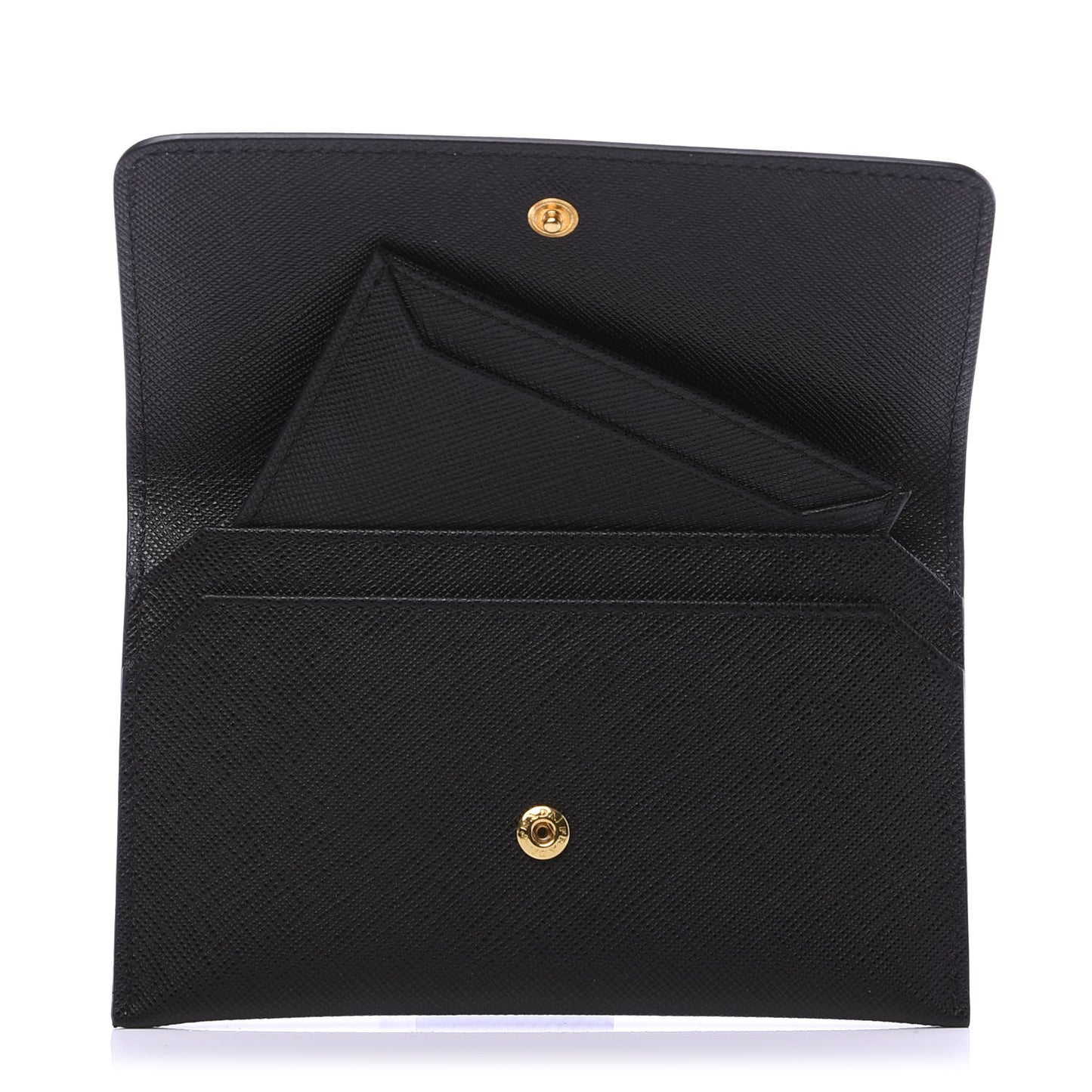 Saffiano Metal Flap Wallet Black