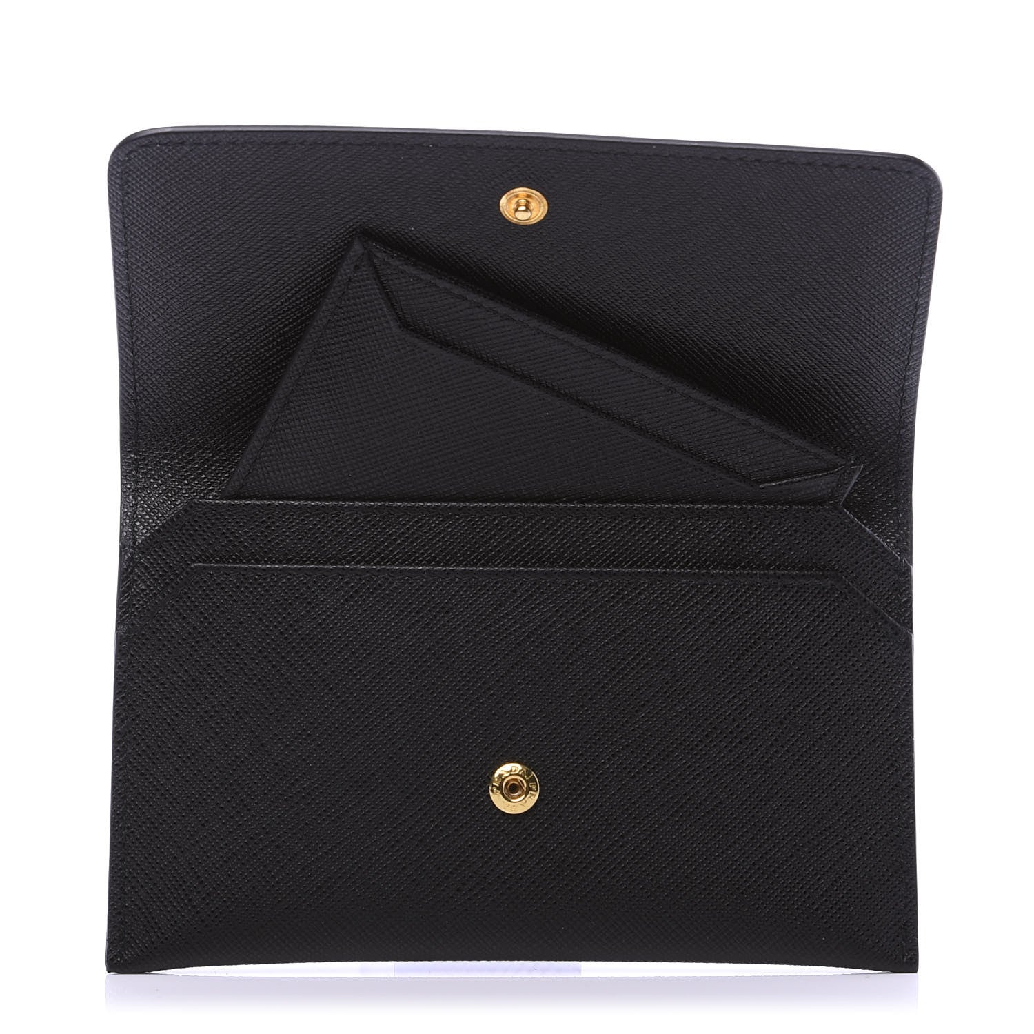Prada Saffiano Metal Flap Wallet Black 5 of 9
