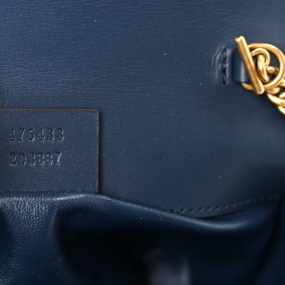 Gucci Snakeskin Matelasse Super Mini GG Marmont Shoulder Bag Blue 7 of 10