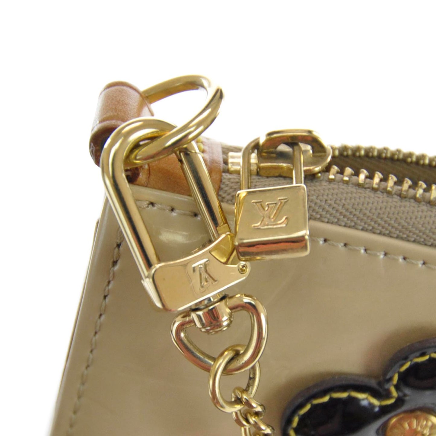 Vernis Lexington Fleurs Pochette Bag Beige