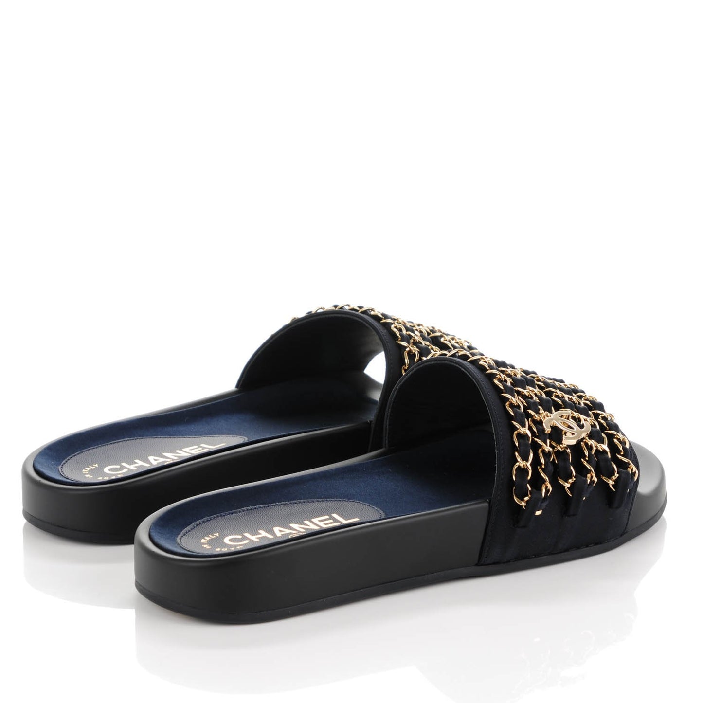 Nylon Chain Flat Sandals 36 Marine