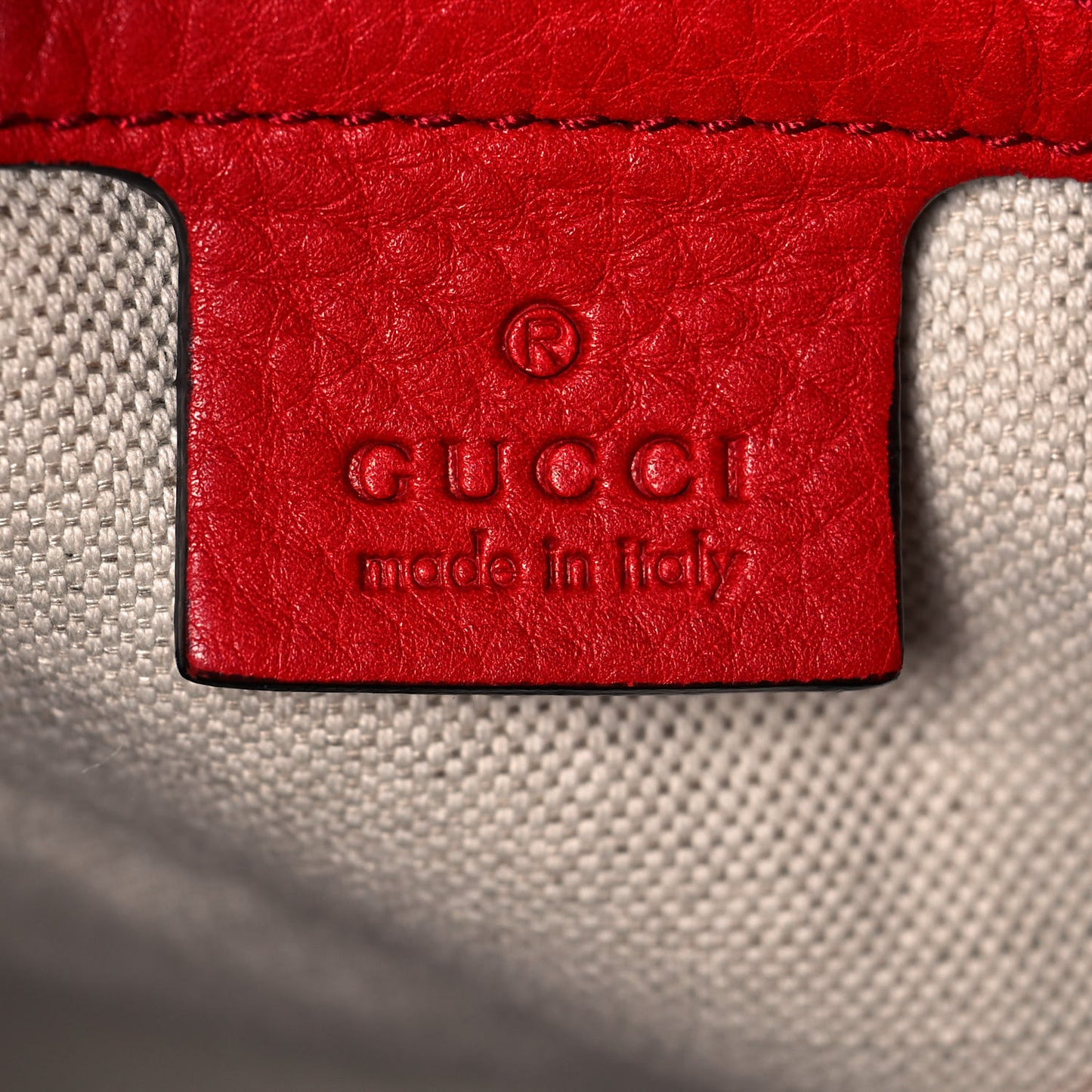 Pebbled Calfskin Small Soho Drawstring Backpack Tabasco Red