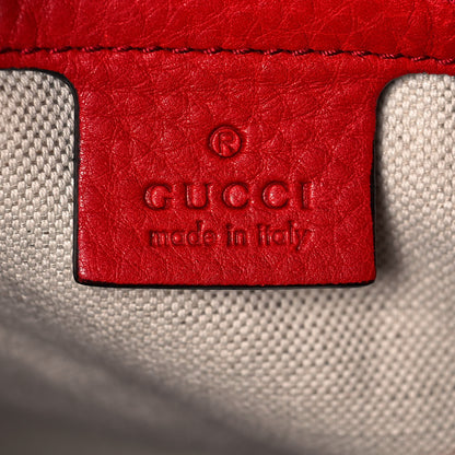 Gucci Pebbled Calfskin Small Soho Drawstring Backpack Tabasco Red 6 of 17