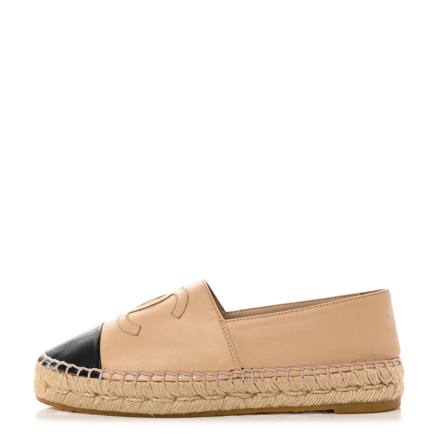 Lambskin CC Espadrilles 35 Beige Black
