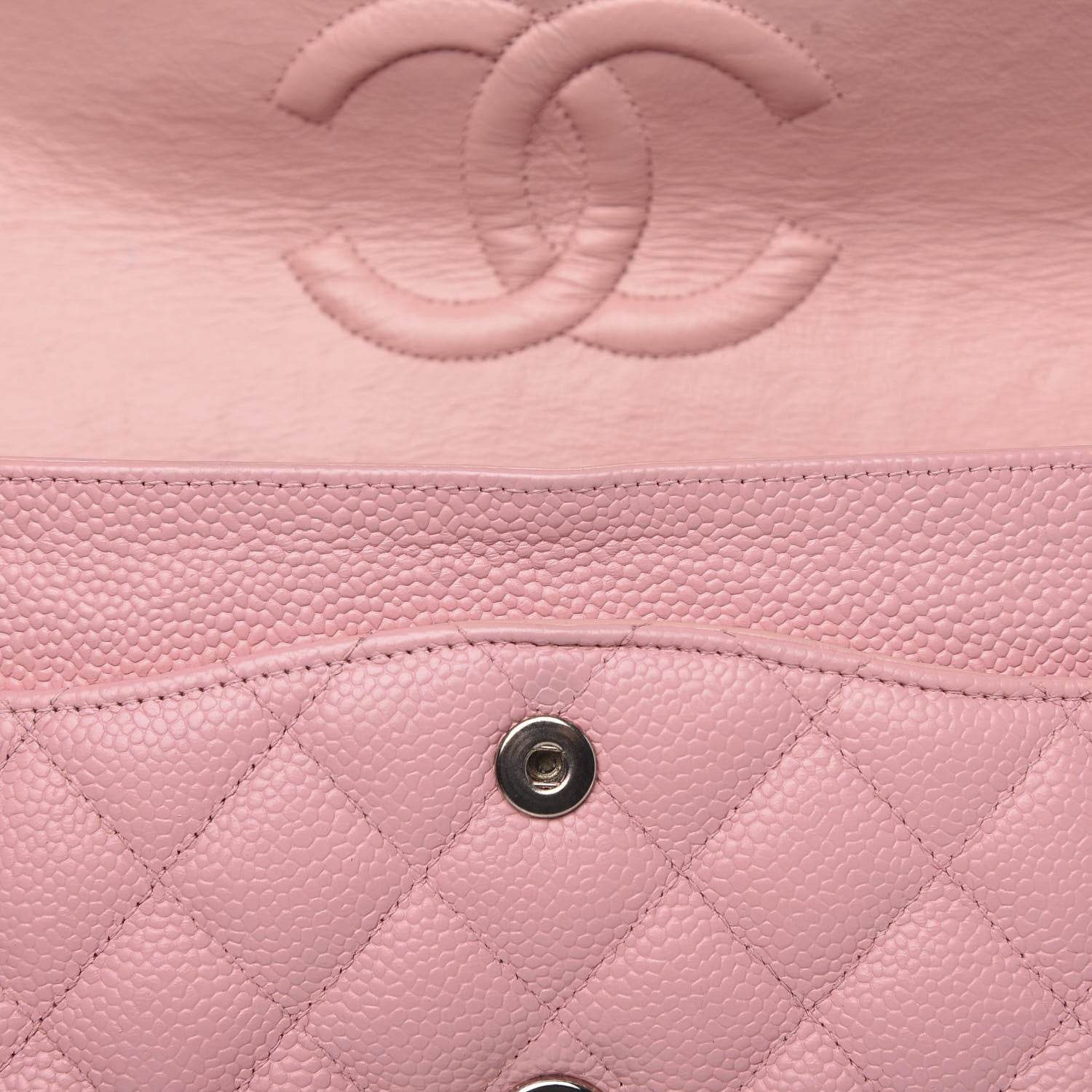 Chanel Caviar Quilted Medium Double Flap Pink 11 of 15