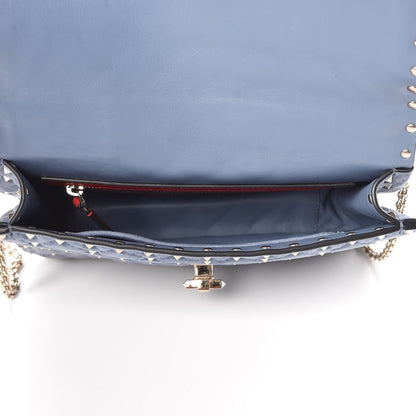 Valentino Garavani Suede Medium Rockstud Spike Shoulder Bag Blue 6 of 7
