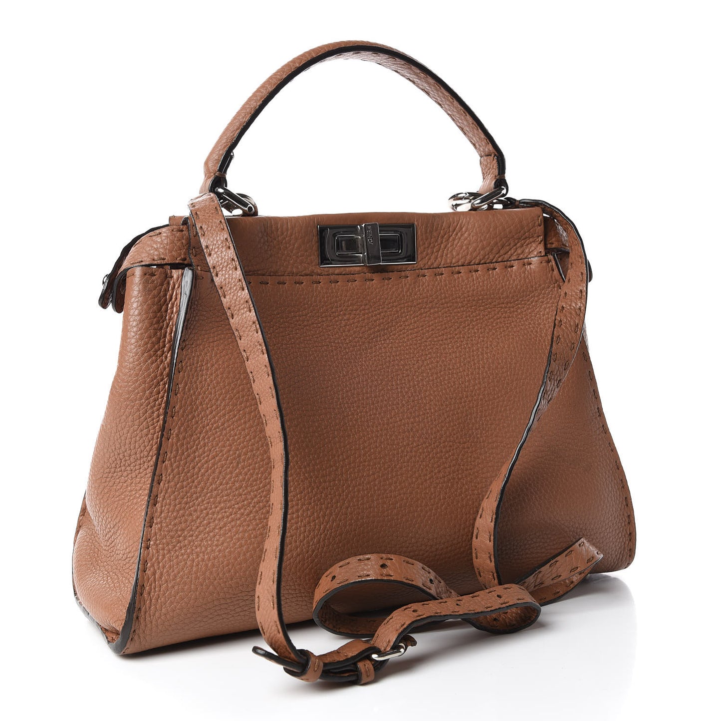 Cuoio Romano Selleria Bi-Color Medium Peekaboo Iconic Satchel Mou Deserto