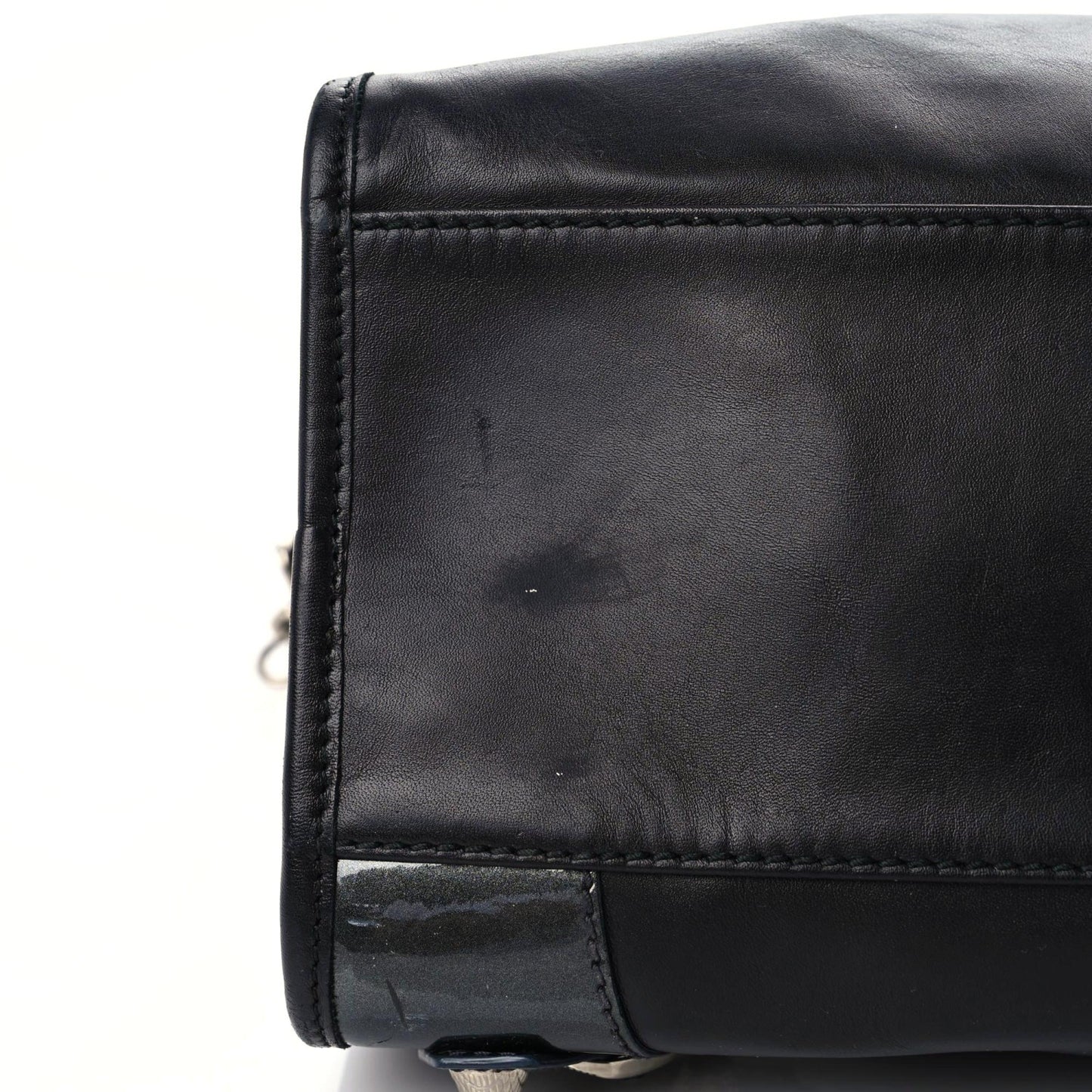 Smooth Calfskin Metallic Patent Giant 12 Silver Hardware City Black Gris