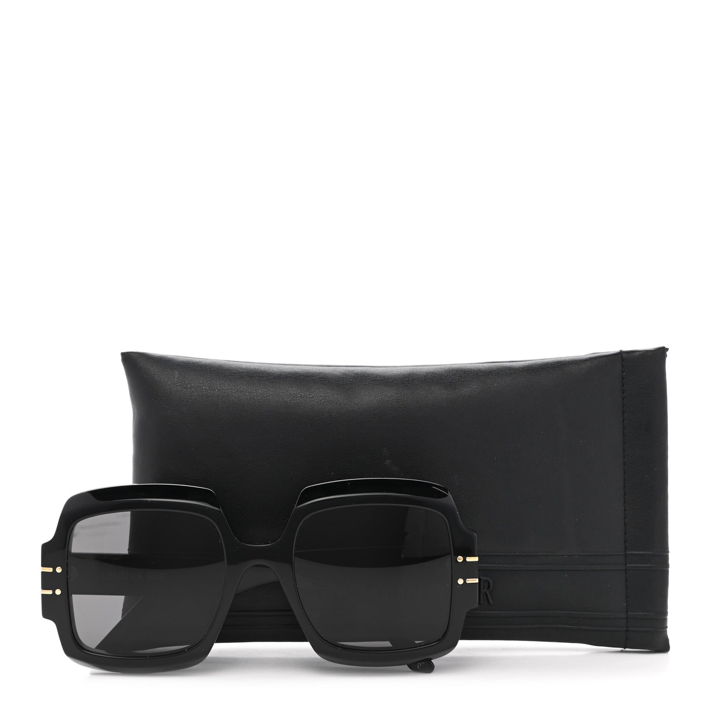 Acetate Diorsignature S1U Square Sunglasses Black