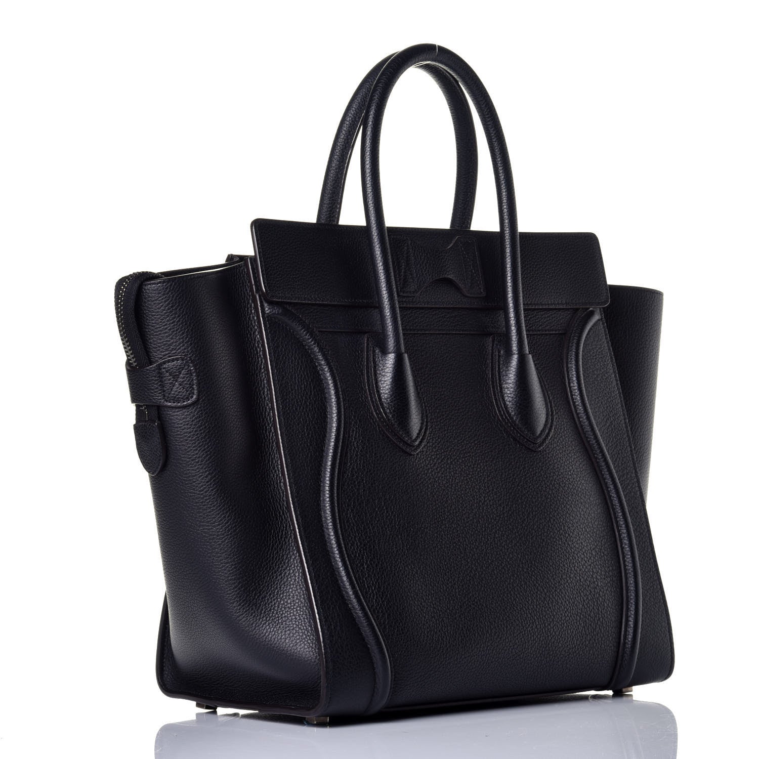 Celine Drummed Calfskin Mini Luggage Black 3 of 8