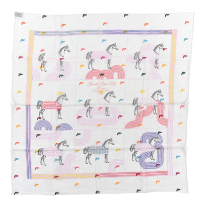 Hermes Silk Muslin Garde Robe Pop Scarf 80 White Multicolor 1 of 4
