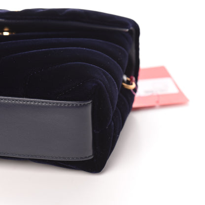Saint Laurent Velvet Y Quilted Monogram Toy Loulou Crossbody Navy 8 of 10