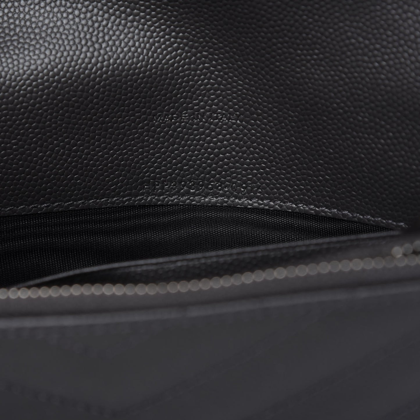 Grain De Poudre Matelasse Chevron Monogram Envelope Chain Wallet Dark Smog
