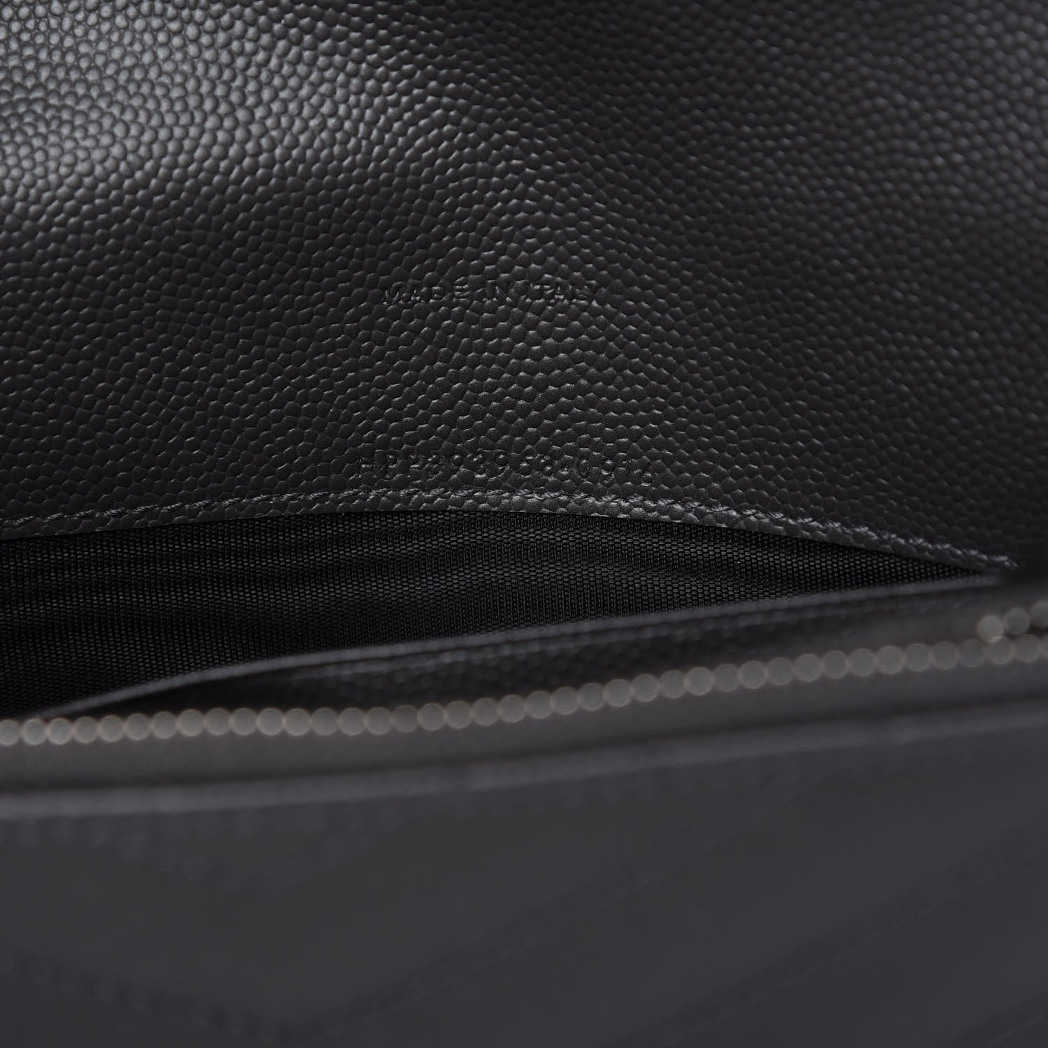 Saint Laurent Grain De Poudre Matelasse Chevron Monogram Envelope Chain Wallet Dark Smog 9 of 11