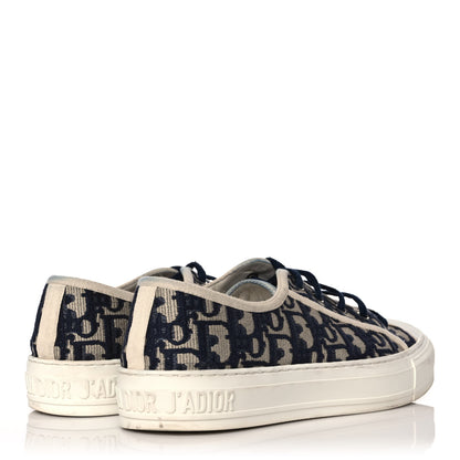 Christian Dior Canvas Oblique Walk'N'Dior Low Top Sneakers 39 Deep Blue 4 of 9