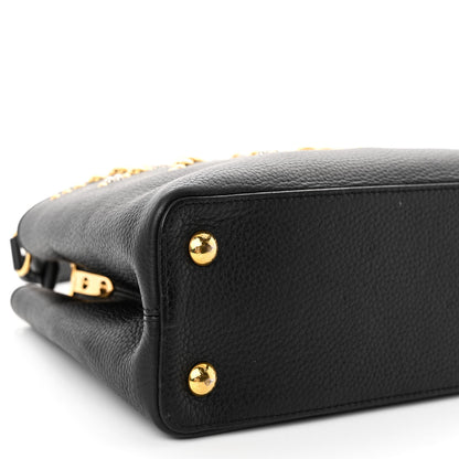 Louis Vuitton Taurillon Studded Sol Capucines PM Black 8 of 9