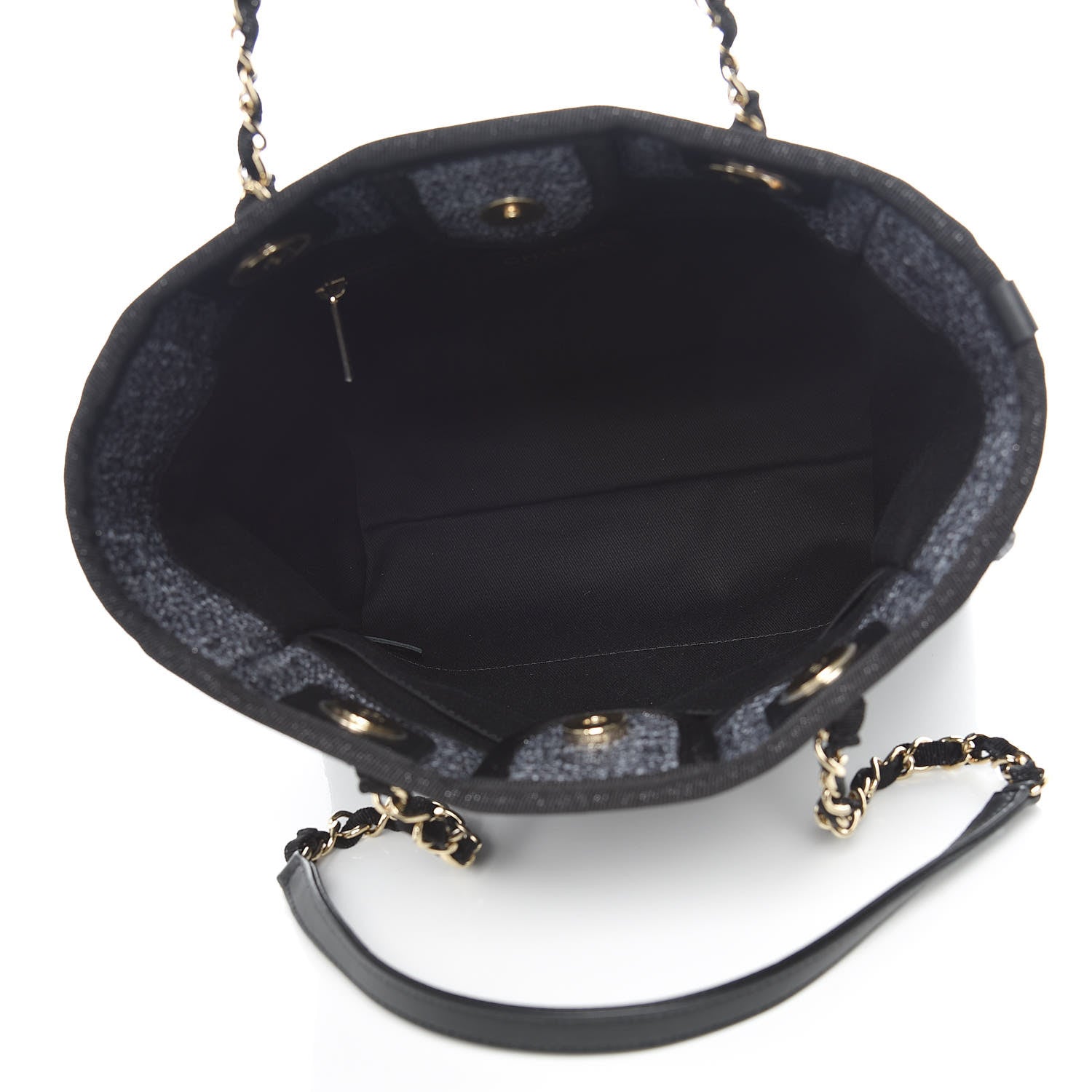 Chanel Lurex Straw Mini Deauville Tote Black 5 of 9