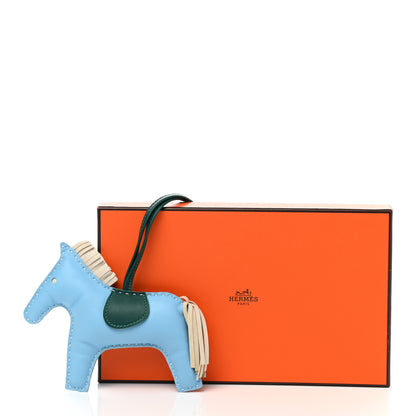 Hermes Milo Lambskin Grigri Rodeo Horse Bag Charm MM Celeste Malachite Craie 4 of 4