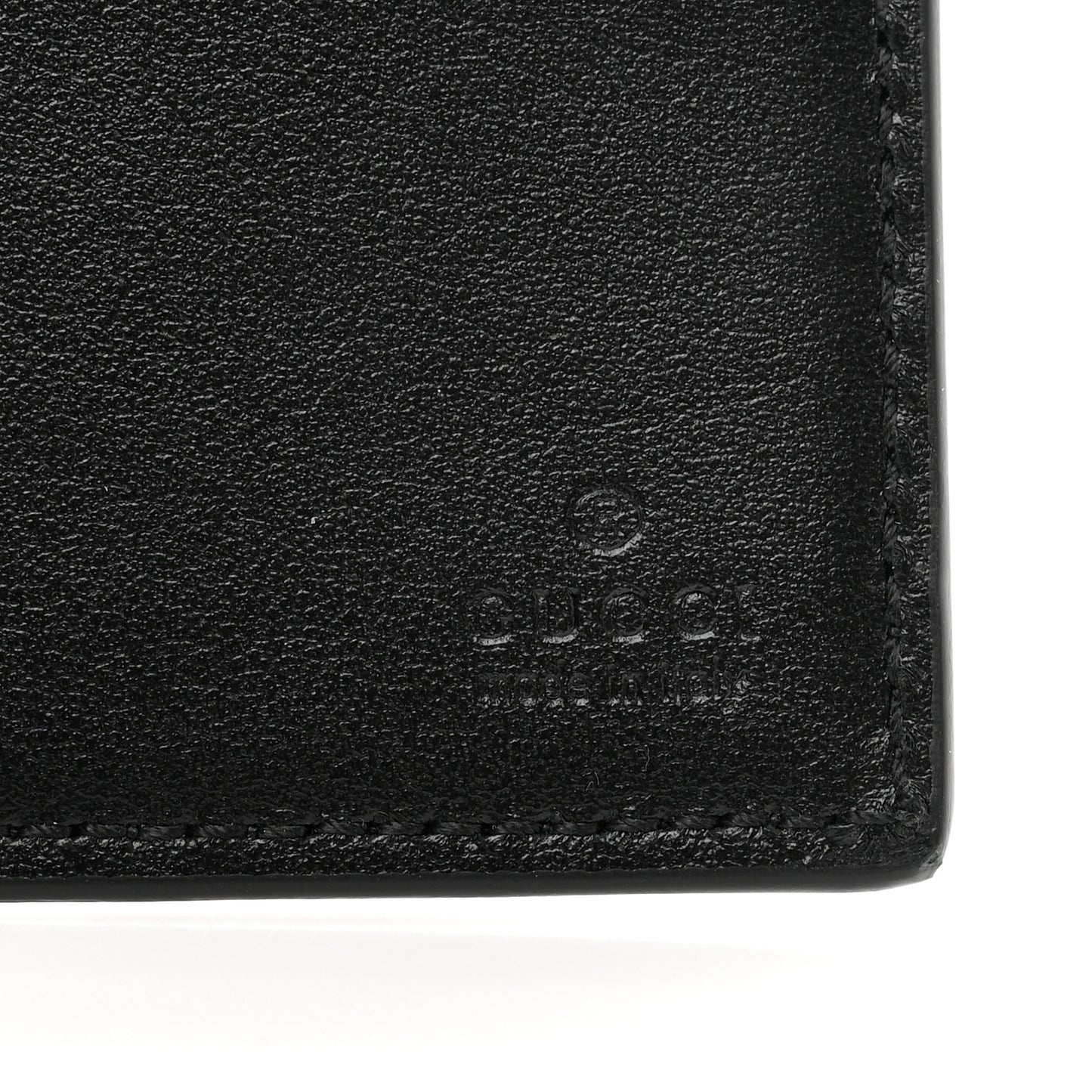 Calfskin GG Tennis Embossed Bi-Fold Wallet Black
