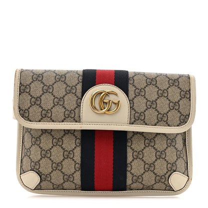 Gucci GG Supreme Monogram Web Small Ophidia Belt Bag 90 36 Beige Ebony White 1 of 19