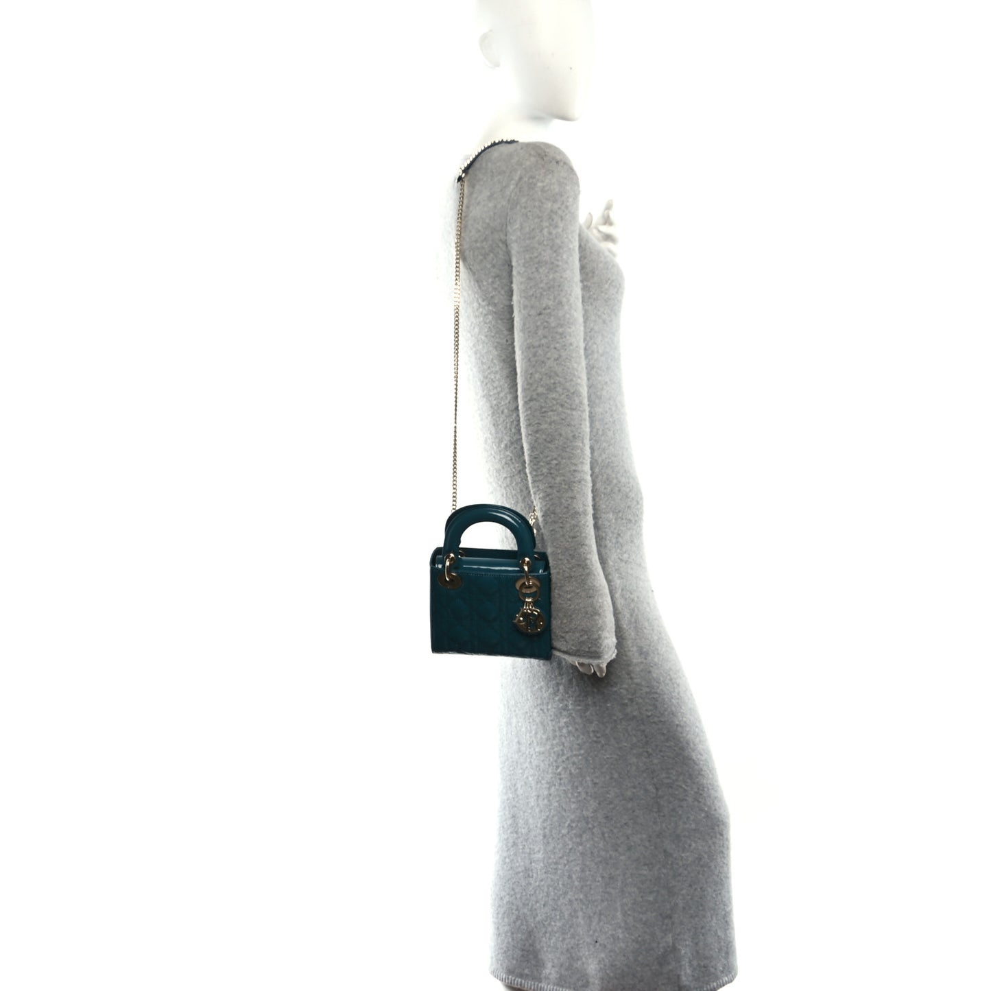 Patent Cannage Mini Lady Dor Blue