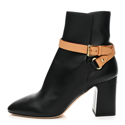 Louis Vuitton Calfskin Belted Parisienne Ankle Boots 41 Black 1 of 10