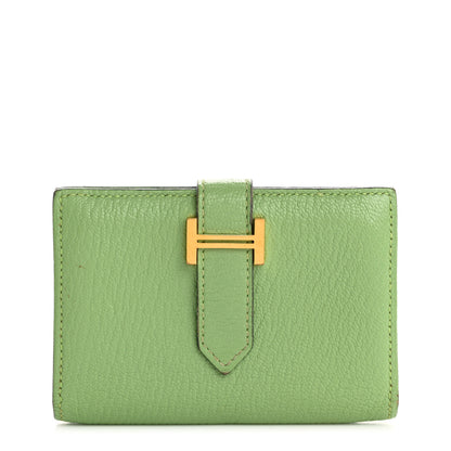 Hermes Chevre Mysore Bearn Card Holder Wallet Vert Criquet 1 of 13