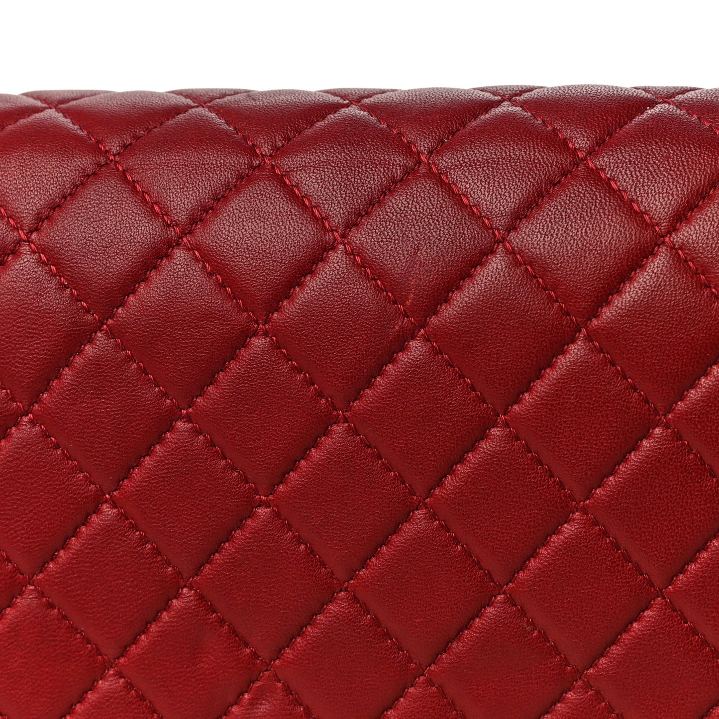 Calfskin Quilted Medium Boy Flap Red