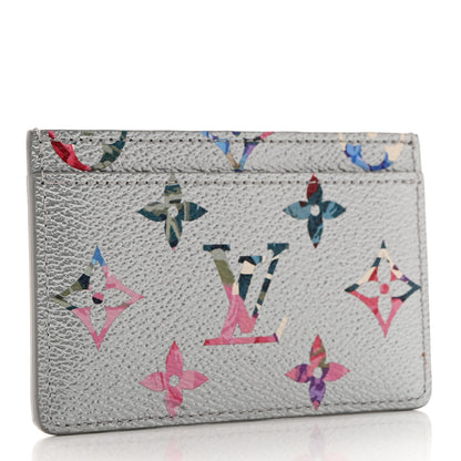 Louis Vuitton Metallic Monogram LV Garden Card Holder Silver 3 of 7