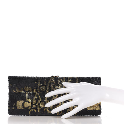 Chanel Sequin La Pausa Clutch Black Gold 2 of 8