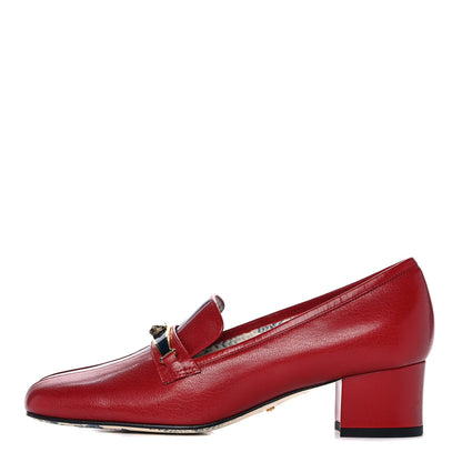 Gucci Goatskin Feline Ginger Loafer Pumps 37 Hibiscus Red Blue 1 of 8