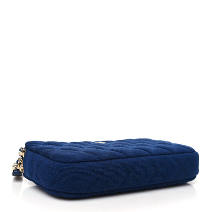 Chanel Jersey Quilted Small Clutch With Chain Navy 4 of 12