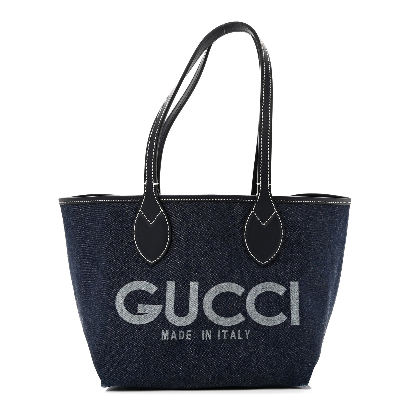 GG Supreme Monogram Denim Small Totissima Reversible Tote Beige Blue