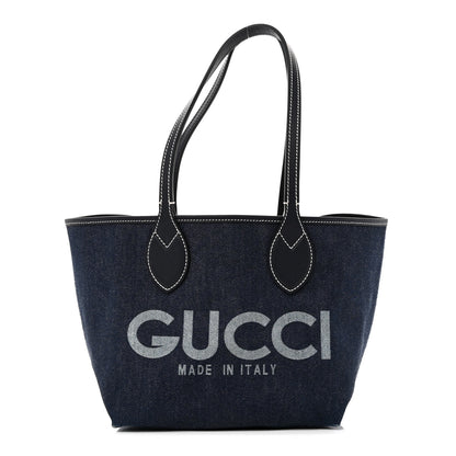 Gucci GG Supreme Monogram Denim Small Totissima Reversible Tote Beige Blue 3 of 16