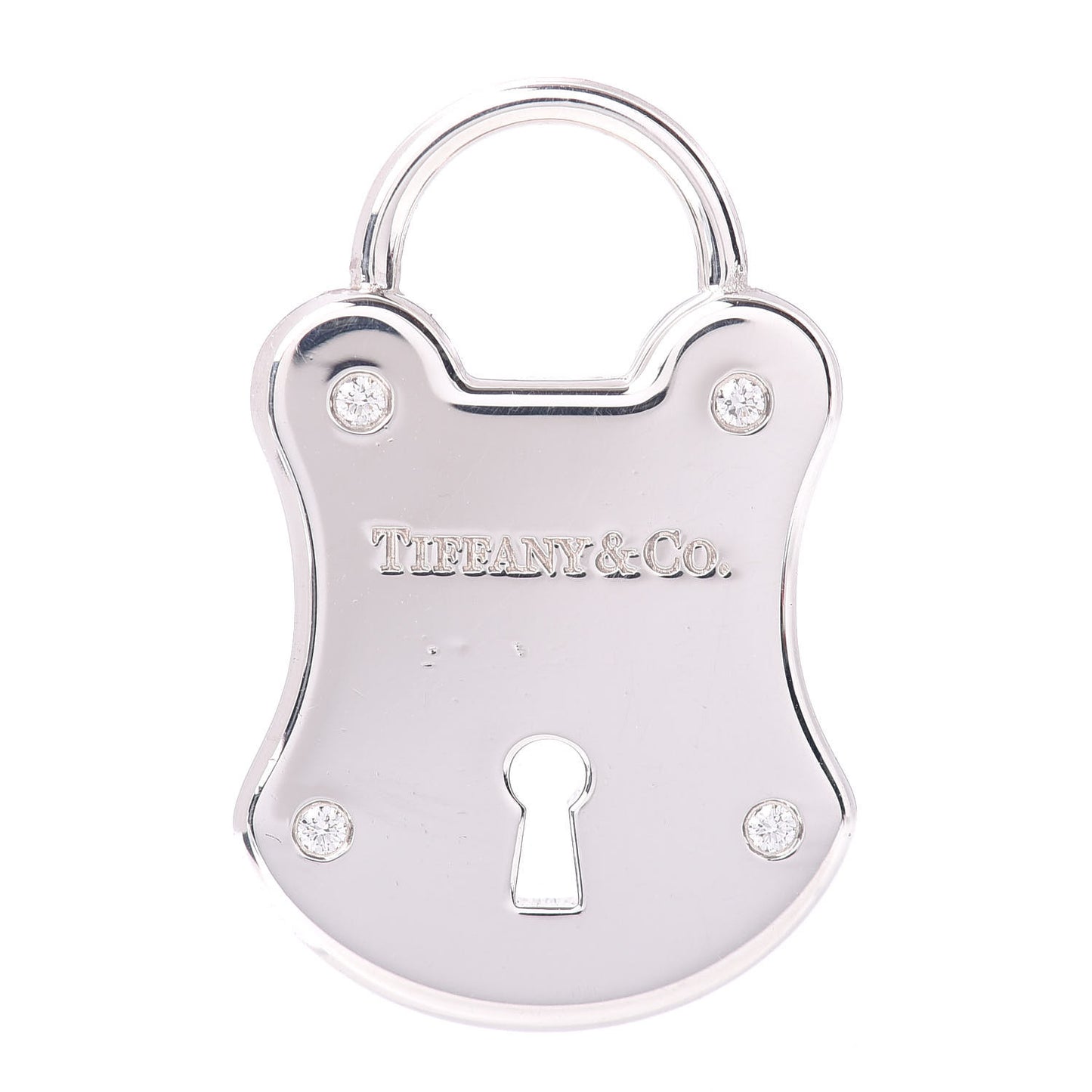 Sterling Silver Diamond Lock Pendant