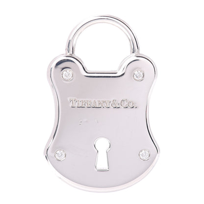Tiffany Sterling Silver Diamond Lock Pendant 1 of 3
