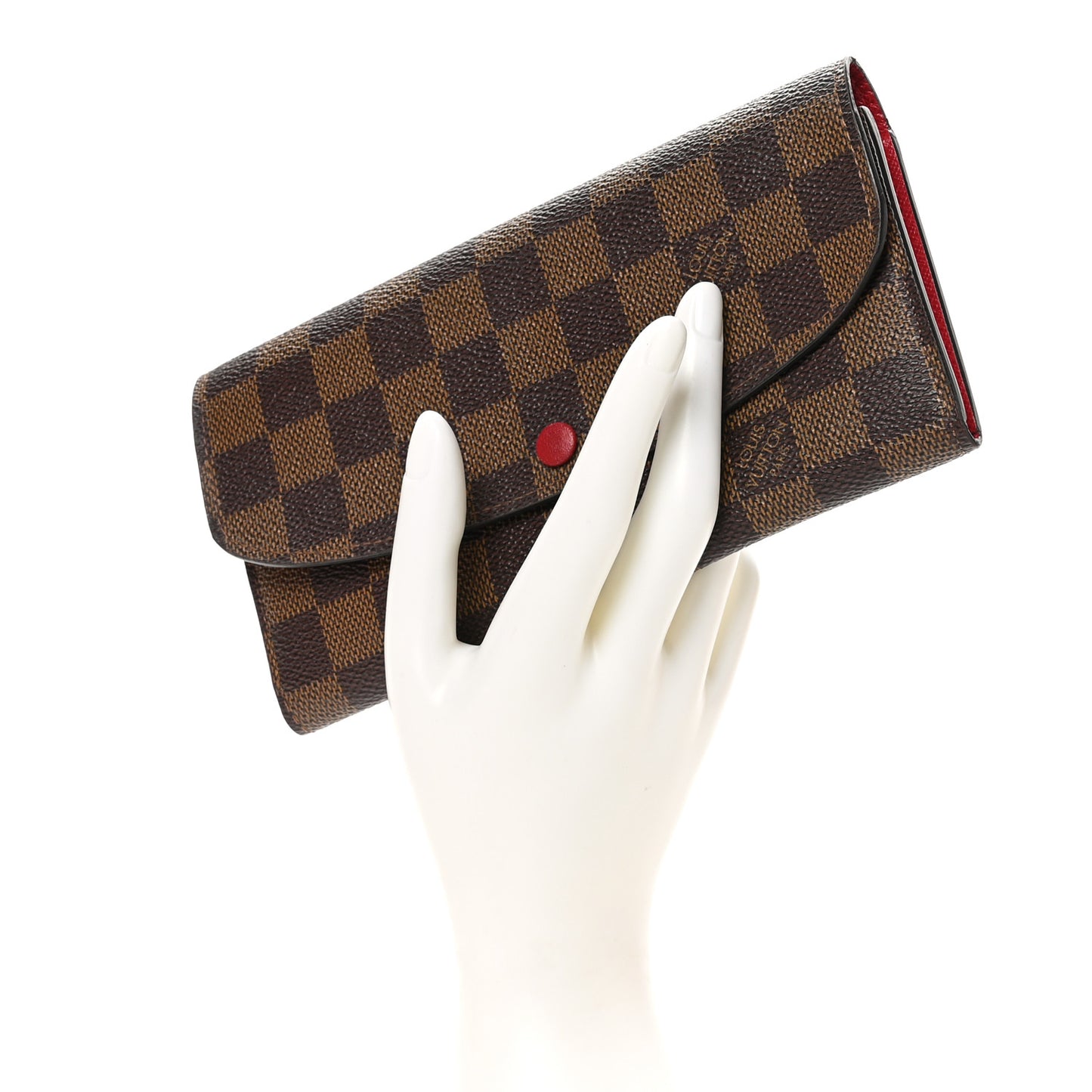Damier Ebene Emilie Wallet Red