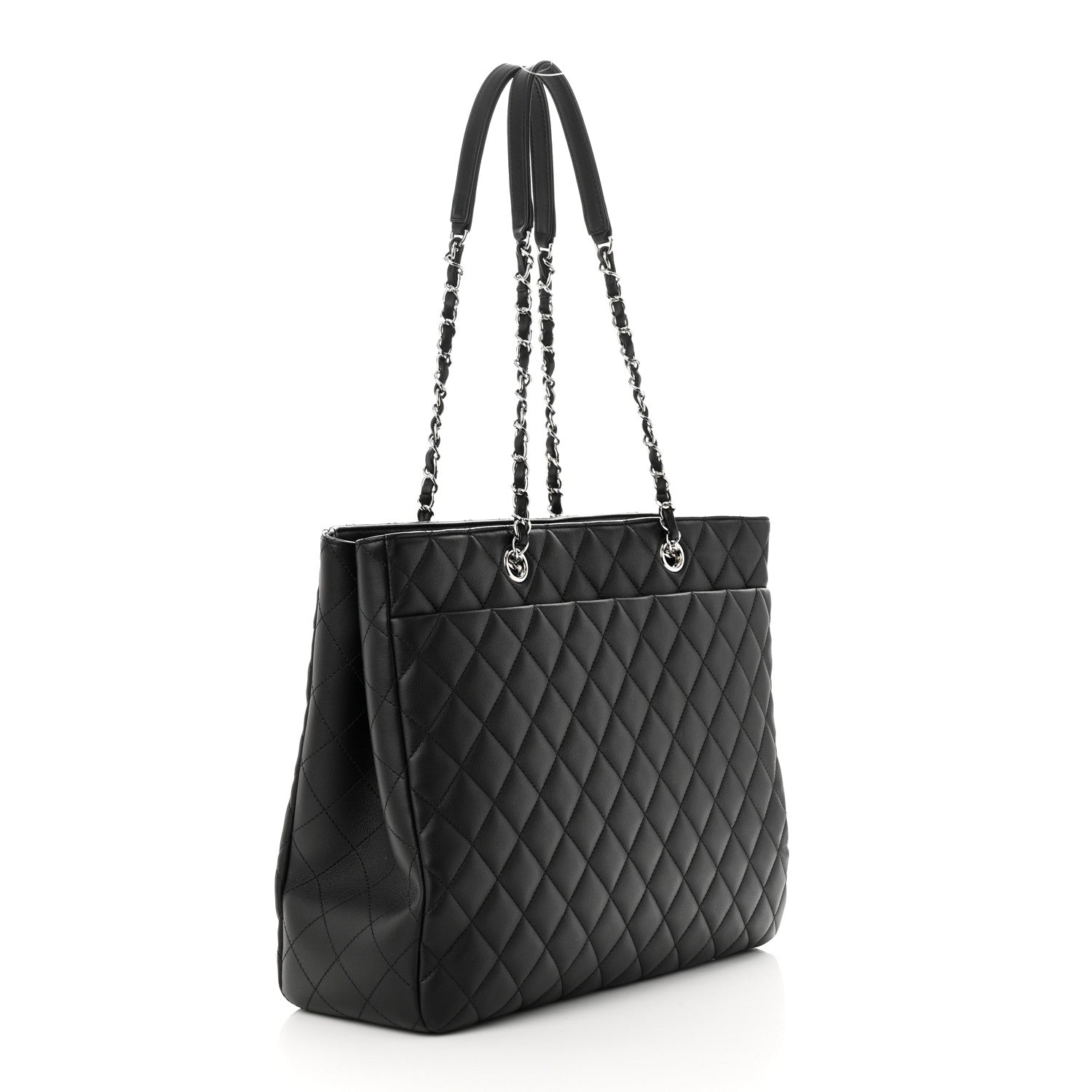Chanel Calfskin Quilted Large Classic Shopping Tote Black 3 of 10