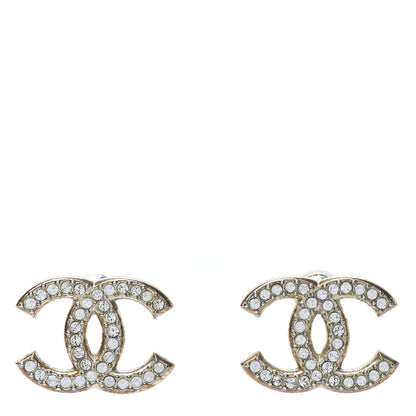 Chanel Crystal CC Earrings Gold 1 of 7